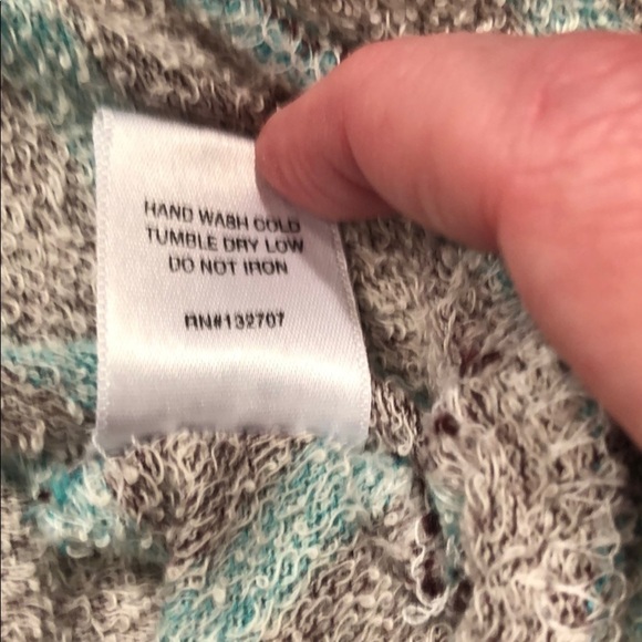 KIRRA Adorable Teal & Brown Striped Soft & Lightweight Sweatshirt Size S - Picture 6 of 6